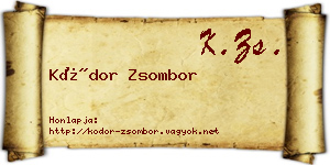 Kódor Zsombor névjegykártya