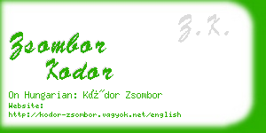 zsombor kodor business card